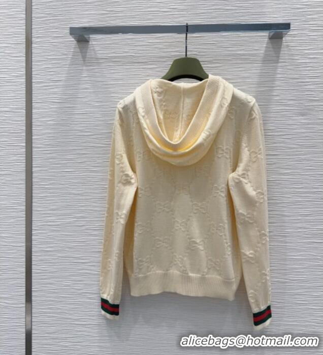 Top Grade Gucci Wool GG Cardigan D100614 Beige 2026