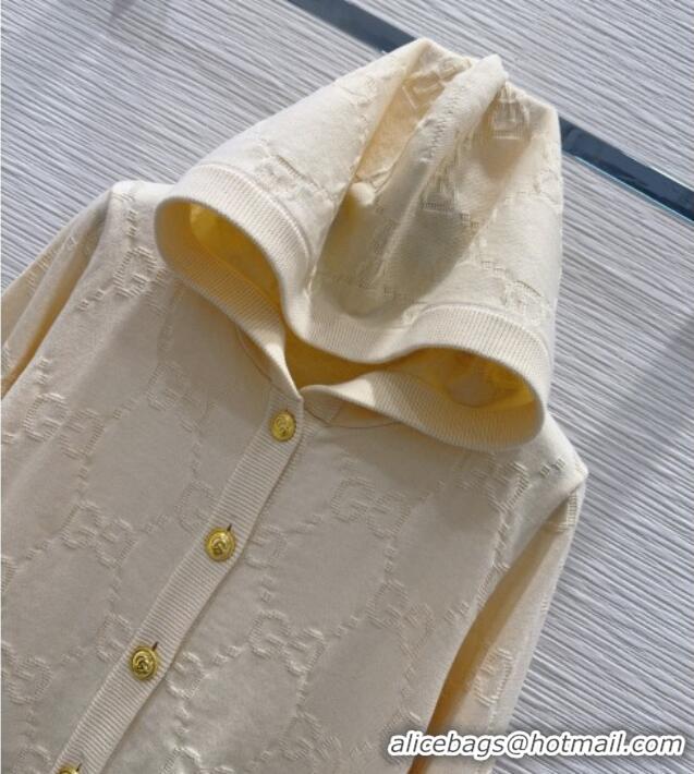 Top Grade Gucci Wool GG Cardigan D100614 Beige 2026