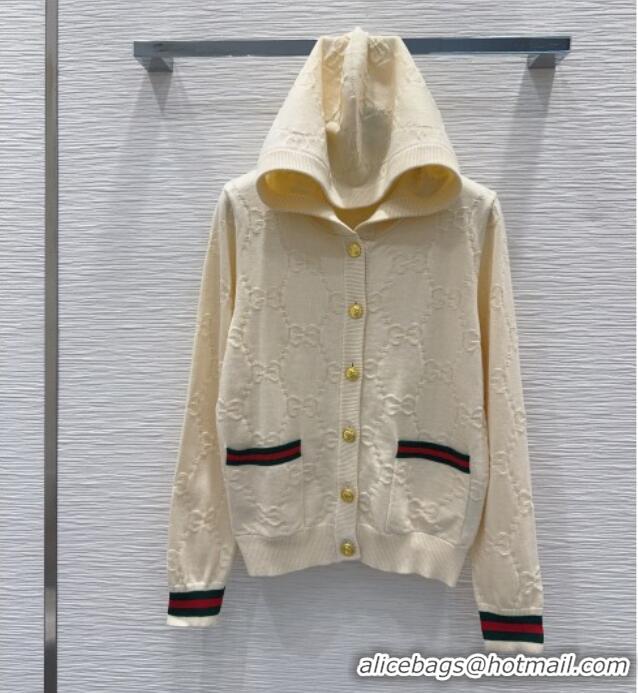 Top Grade Gucci Wool GG Cardigan D100614 Beige 2026