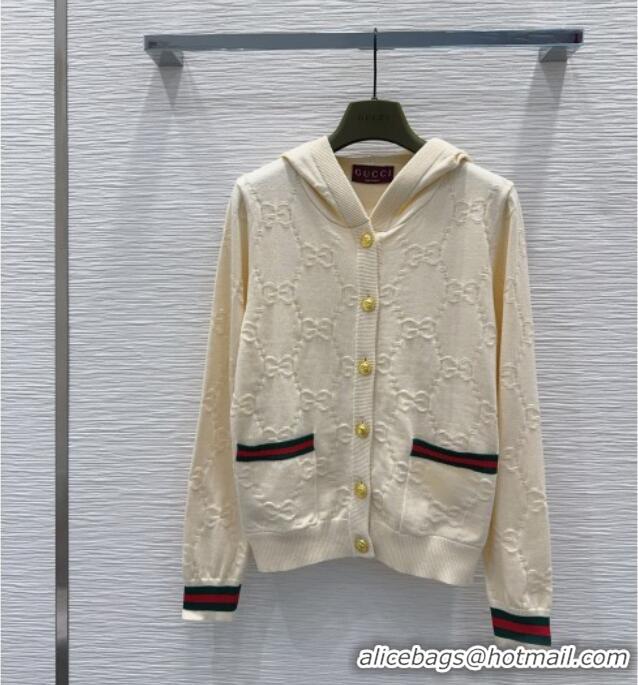 Top Grade Gucci Wool GG Cardigan D100614 Beige 2026