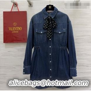 Most Popular Valentino Denim Dress V100122 Blue 2026