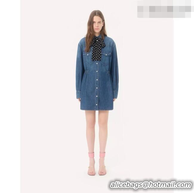 Most Popular Valentino Denim Dress V100122 Blue 2026