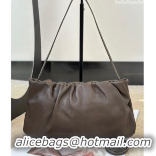 Best Price The Row Large Bourse Shoulder Bag in Nappa Leather 8833 Dark Brown 2026