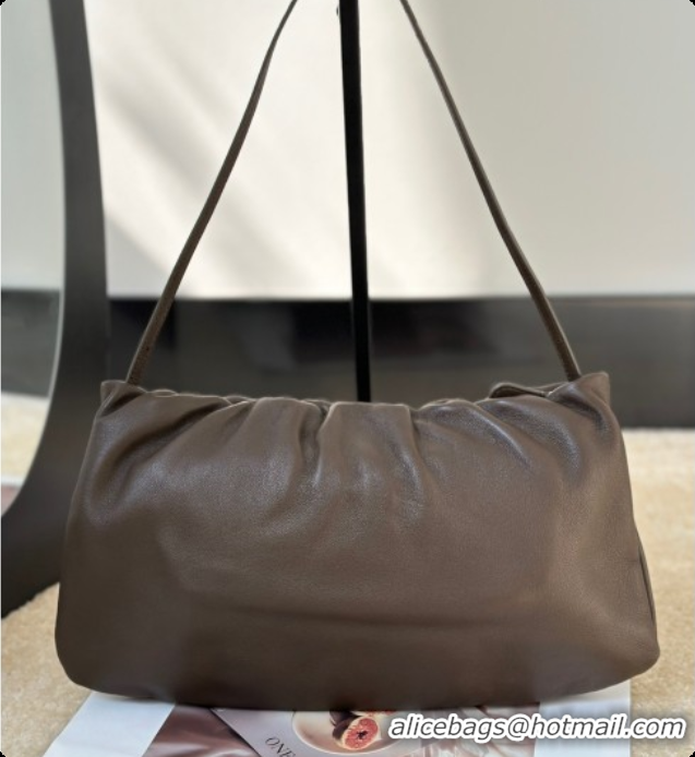 Best Price The Row Large Bourse Shoulder Bag in Nappa Leather 8833 Dark Brown 2026