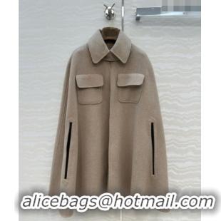 Discount Loro Piana Cashmere Cape Coat LP100139 Light Khaki 2026
