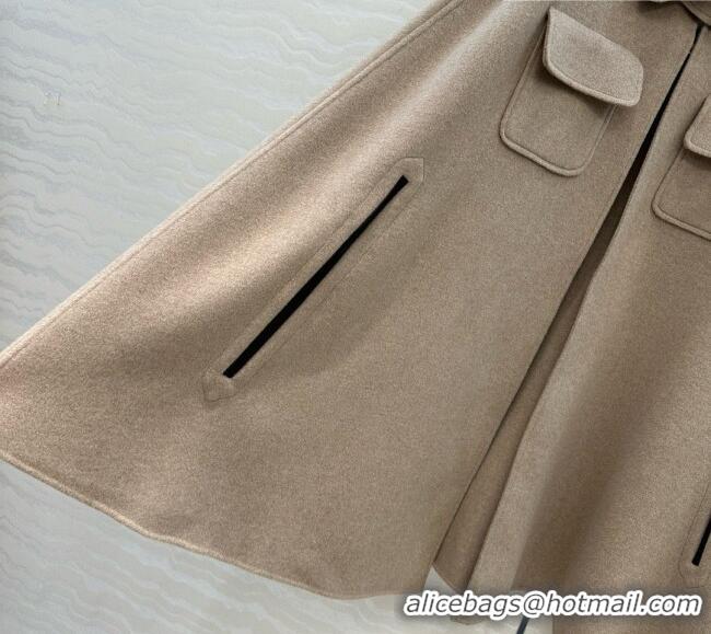 Discount Loro Piana Cashmere Cape Coat LP100139 Light Khaki 2026