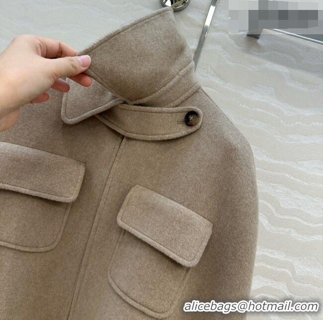 Discount Loro Piana Cashmere Cape Coat LP100139 Light Khaki 2026