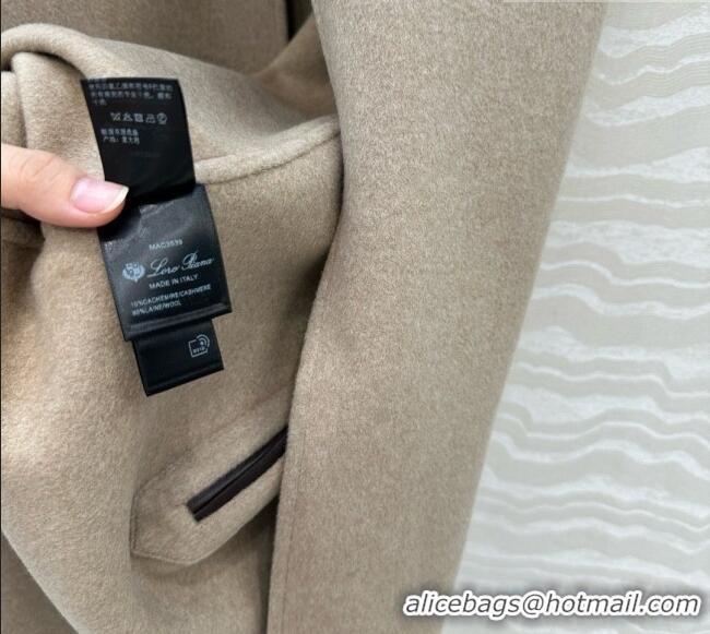 Discount Loro Piana Cashmere Cape Coat LP100139 Light Khaki 2026