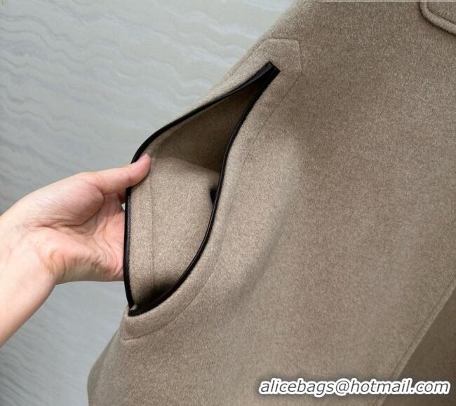 Discount Loro Piana Cashmere Cape Coat LP100139 Light Khaki 2026