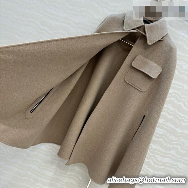 Discount Loro Piana Cashmere Cape Coat LP100139 Light Khaki 2026