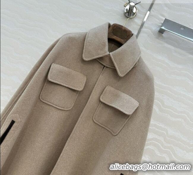 Discount Loro Piana Cashmere Cape Coat LP100139 Light Khaki 2026