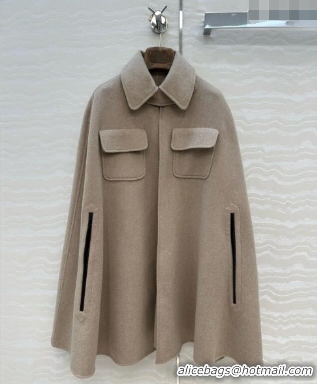 Discount Loro Piana Cashmere Cape Coat LP100139 Light Khaki 2026