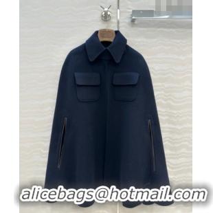 Grade Quality Loro Piana Cashmere Cape Coat LP100140 Blue 2026