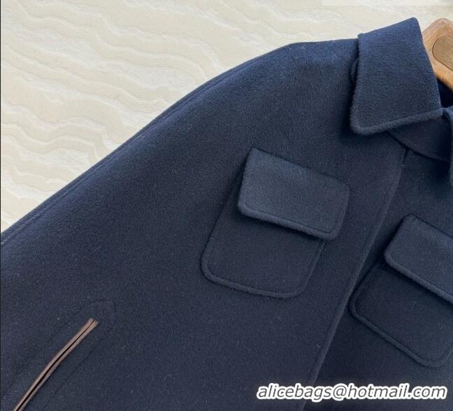 Grade Quality Loro Piana Cashmere Cape Coat LP100140 Blue 2026