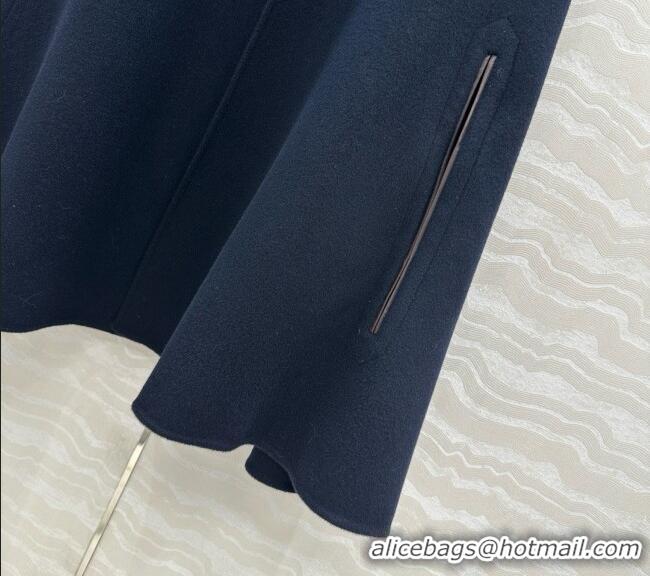 Grade Quality Loro Piana Cashmere Cape Coat LP100140 Blue 2026