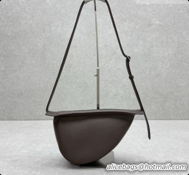 New Design The Row Banana Crossbody Bag in Grained Leather 1871 Chocolate 2026