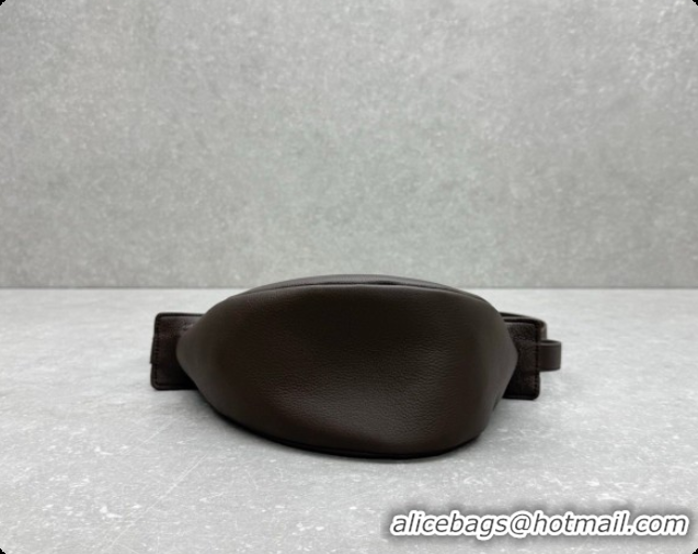 New Design The Row Banana Crossbody Bag in Grained Leather 1871 Chocolate 2026