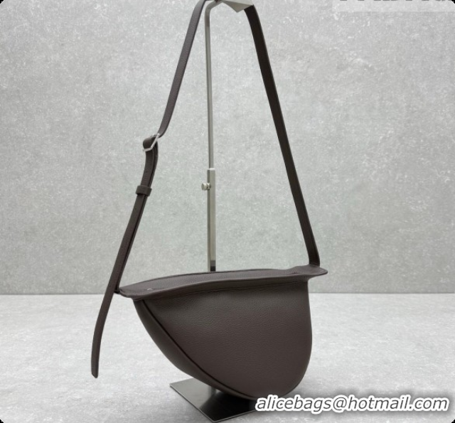 New Design The Row Banana Crossbody Bag in Grained Leather 1871 Chocolate 2026