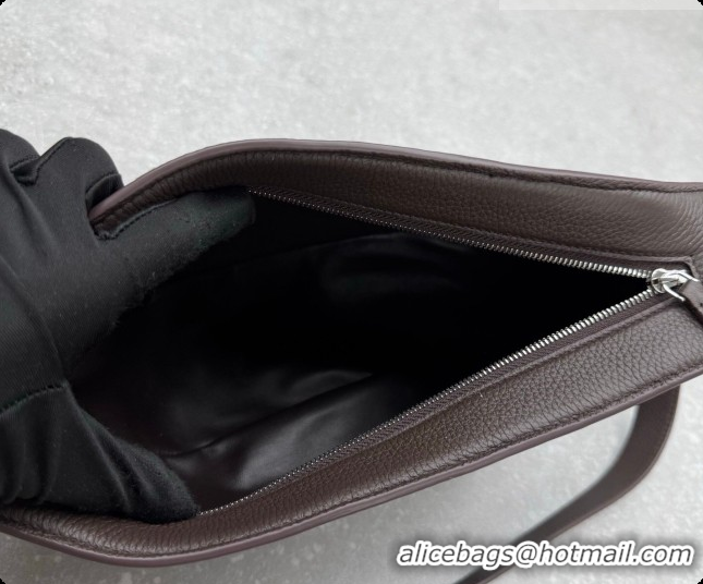 New Design The Row Banana Crossbody Bag in Grained Leather 1871 Chocolate 2026