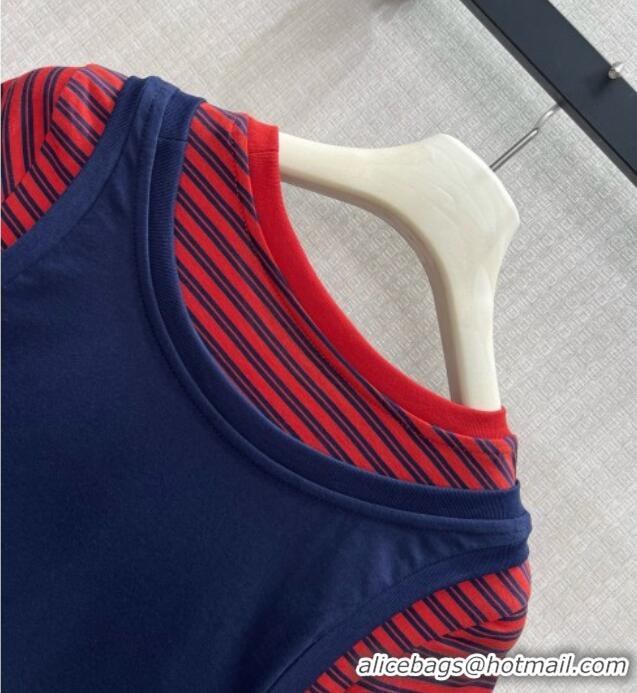 Good Taste Miu Miu Cotton Dress M100141 Red/Blue 2026