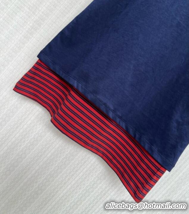 Good Taste Miu Miu Cotton Dress M100141 Red/Blue 2026