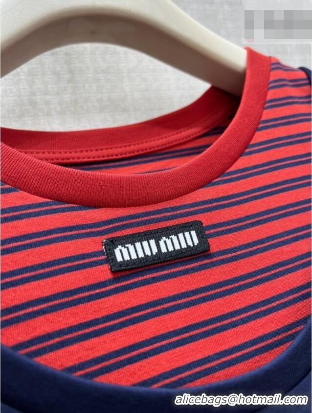 Good Taste Miu Miu Cotton Dress M100141 Red/Blue 2026