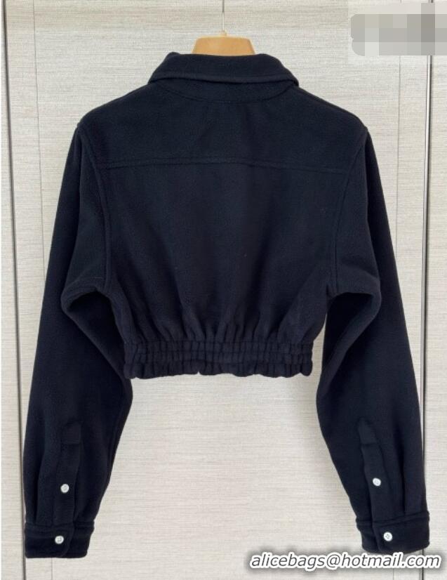 Good Cheapest Miu Miu Fleece Short Jacket M100143 Blue 2026