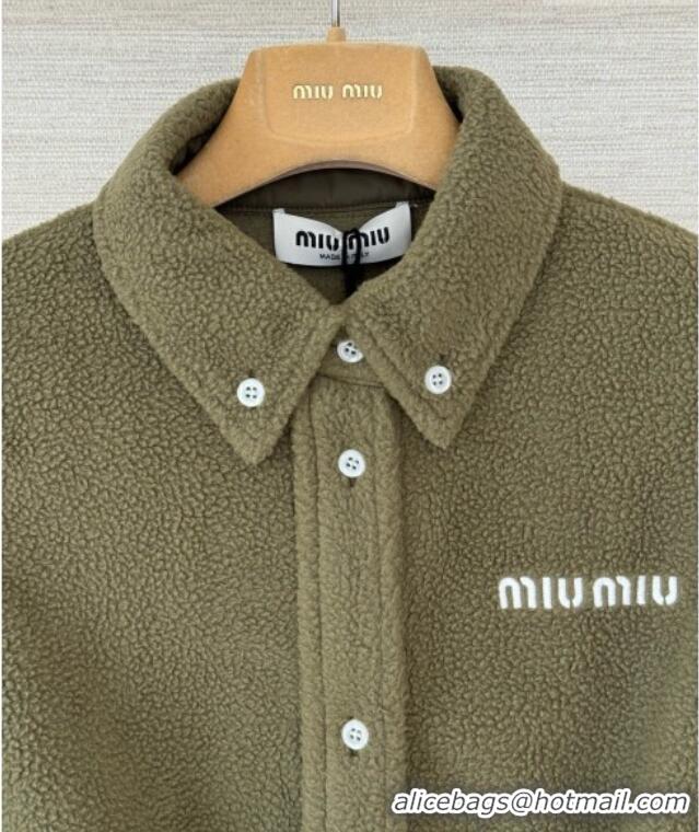 ​Fashion Discount Miu Miu Fleece Dress M100145 Green 2026