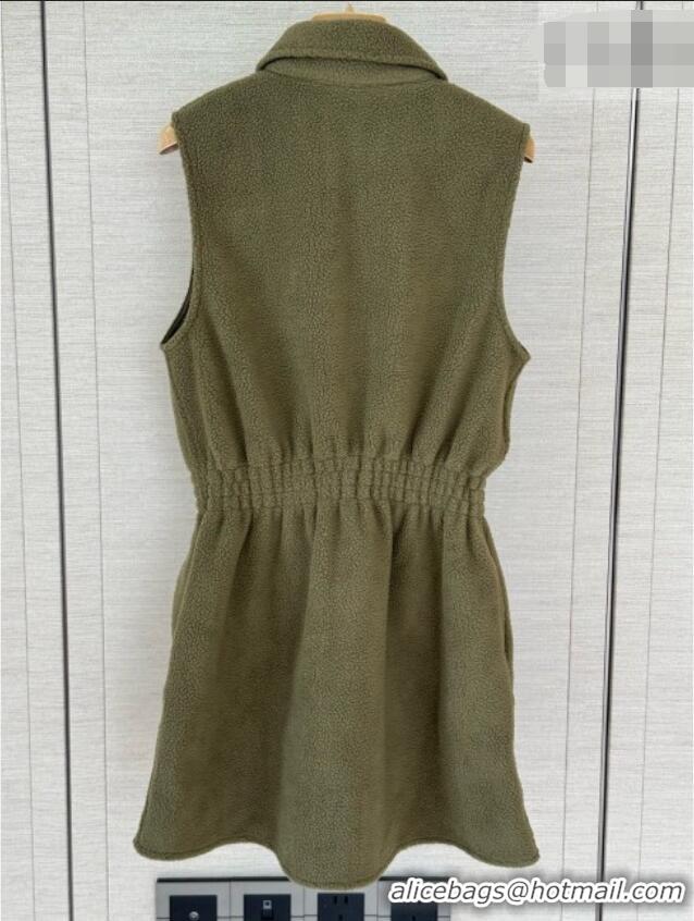 ​Fashion Discount Miu Miu Fleece Dress M100145 Green 2026