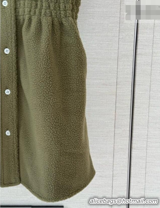 ​Fashion Discount Miu Miu Fleece Dress M100145 Green 2026