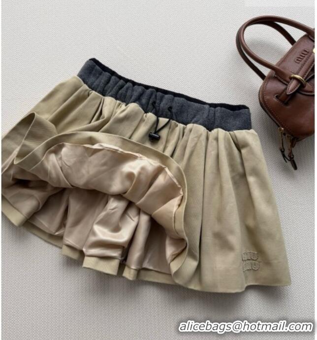 ​Top Design Miu Miu Skirt M100608 Khaki 2026