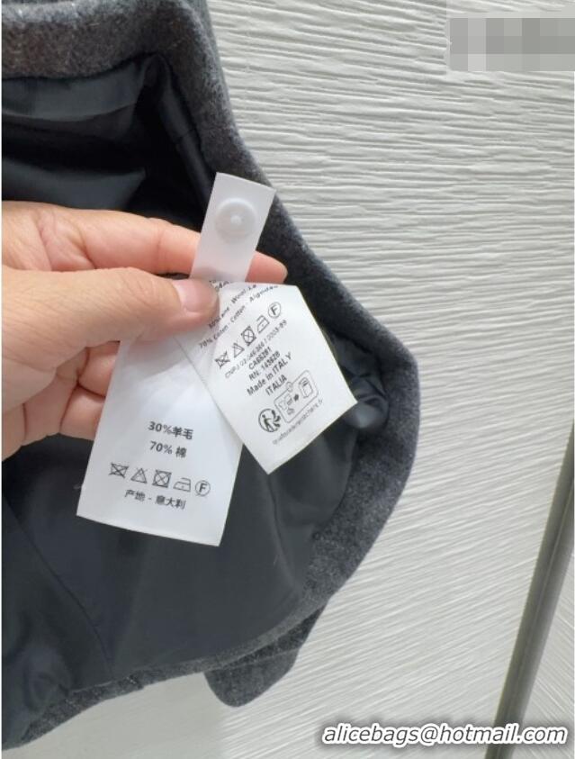 Inexpensive Dior Wool and Cotton Coat with Belt D100611 Grey 2026