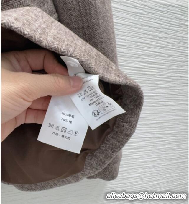 Best Price Dior Wool and Cotton Coat with Belt D100612 Light Brown 2026