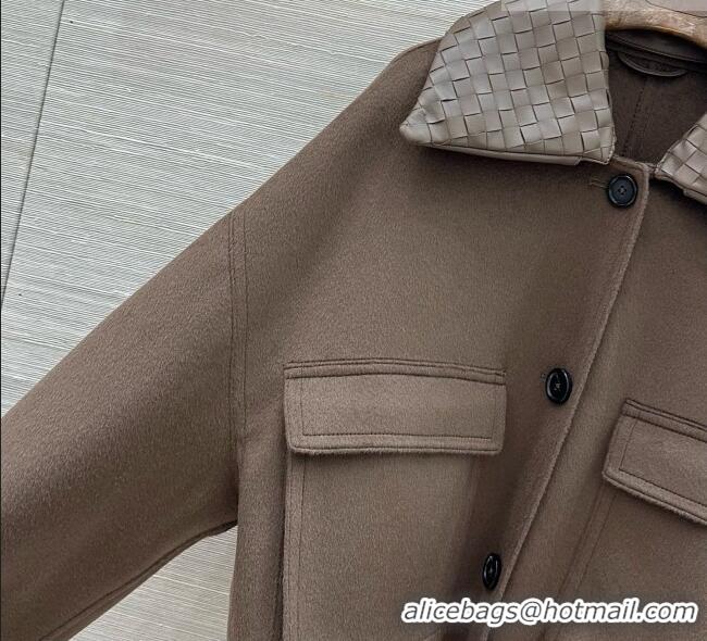 Buy New Cheap Bottega Veneta Wool and Cashmere Coat BV100616 Brown 2026