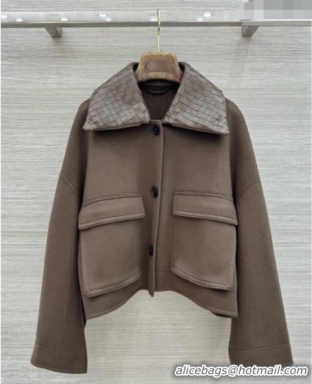 Buy New Cheap Bottega Veneta Wool and Cashmere Coat BV100616 Brown 2026