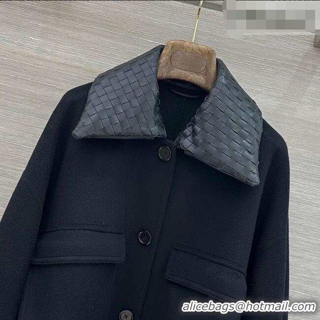 Good Looking Bottega Veneta Wool and Cashmere Coat BV100619 Black 2026