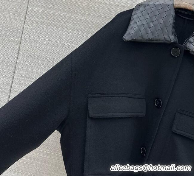 Good Looking Bottega Veneta Wool and Cashmere Coat BV100619 Black 2026