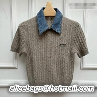 Best Product Miu Miu Wool and Cashmere Sweater M100630 Grey 2026