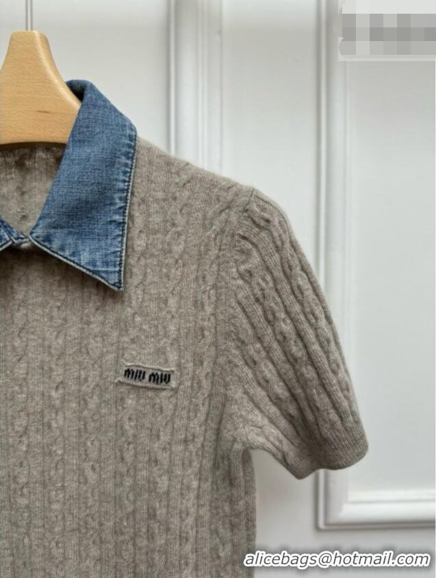 Best Product Miu Miu Wool and Cashmere Sweater M100630 Grey 2026