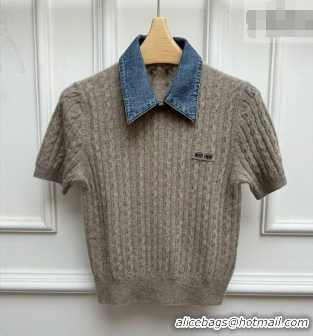 Best Product Miu Miu Wool and Cashmere Sweater M100630 Grey 2026