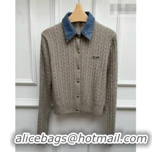 Best Price Miu Miu Wool and Cashmere Sweater M100631 Grey 2026