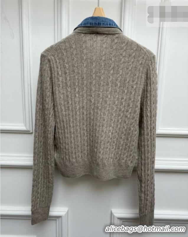 Best Price Miu Miu Wool and Cashmere Sweater M100631 Grey 2026