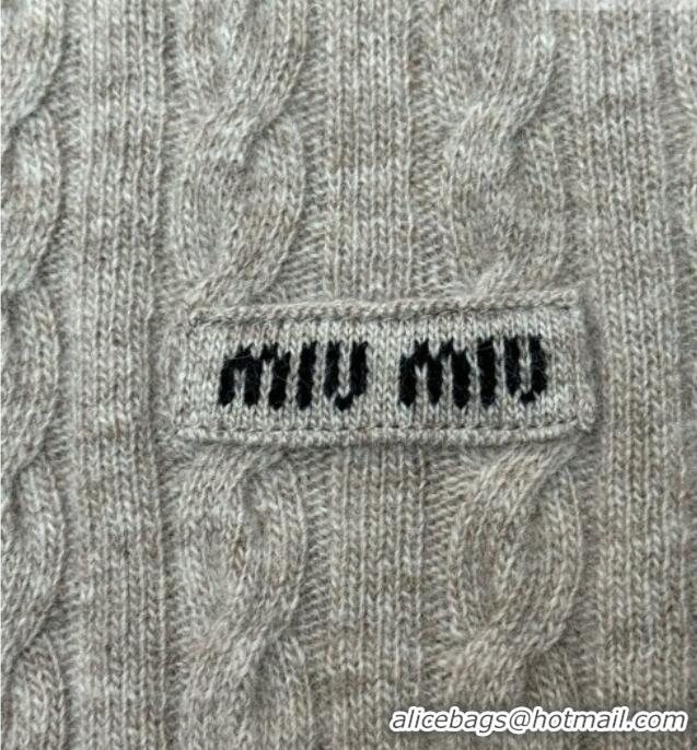 Best Price Miu Miu Wool and Cashmere Sweater M100631 Grey 2026