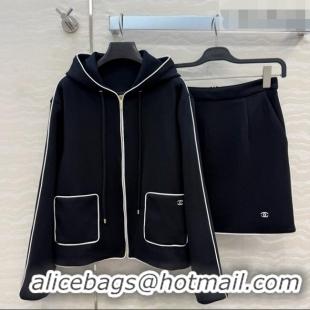Top Design Chanel Cotton Jacket and Skirt A100642 Black 2026