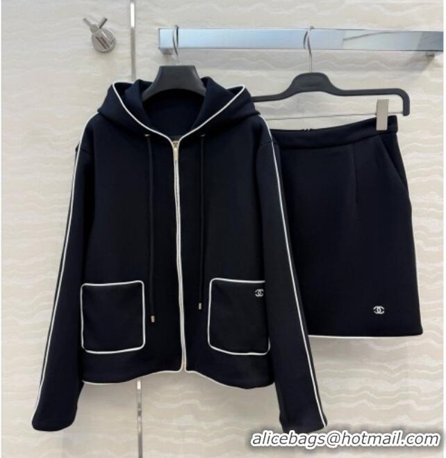 Top Design Chanel Cotton Jacket and Skirt A100642 Black 2026