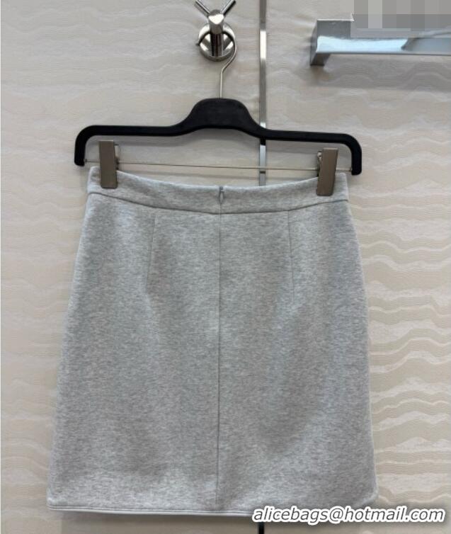 Luxury Cheap Chanel Cotton Jacket and Skirt A100643 Grey 2026