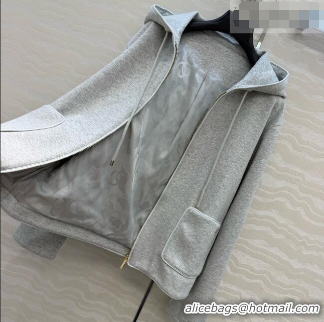 Luxury Cheap Chanel Cotton Jacket and Skirt A100643 Grey 2026