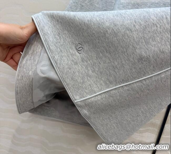 Luxury Cheap Chanel Cotton Jacket and Skirt A100643 Grey 2026