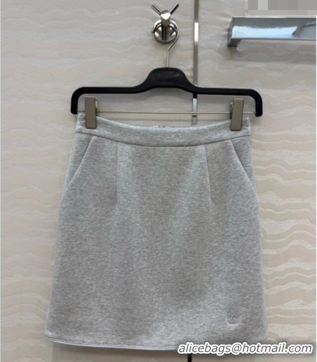 Luxury Cheap Chanel Cotton Jacket and Skirt A100643 Grey 2026