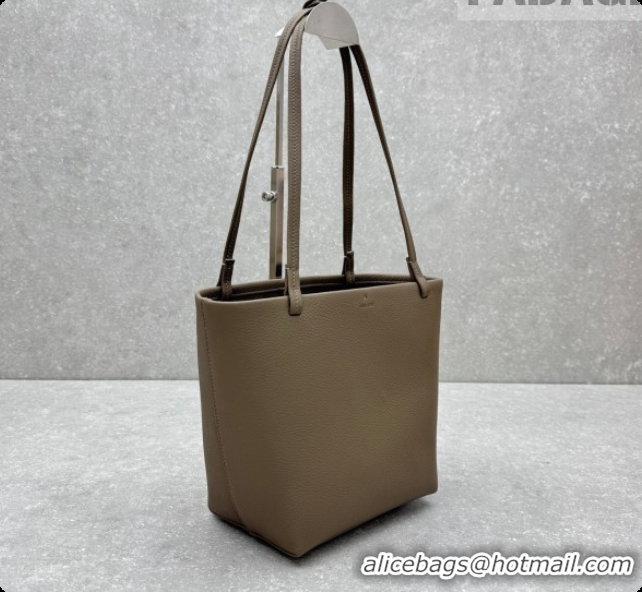 Beautiful The Row Park Tote Three Bag in Grained Leather 1719 Smoked Taupe 2026
